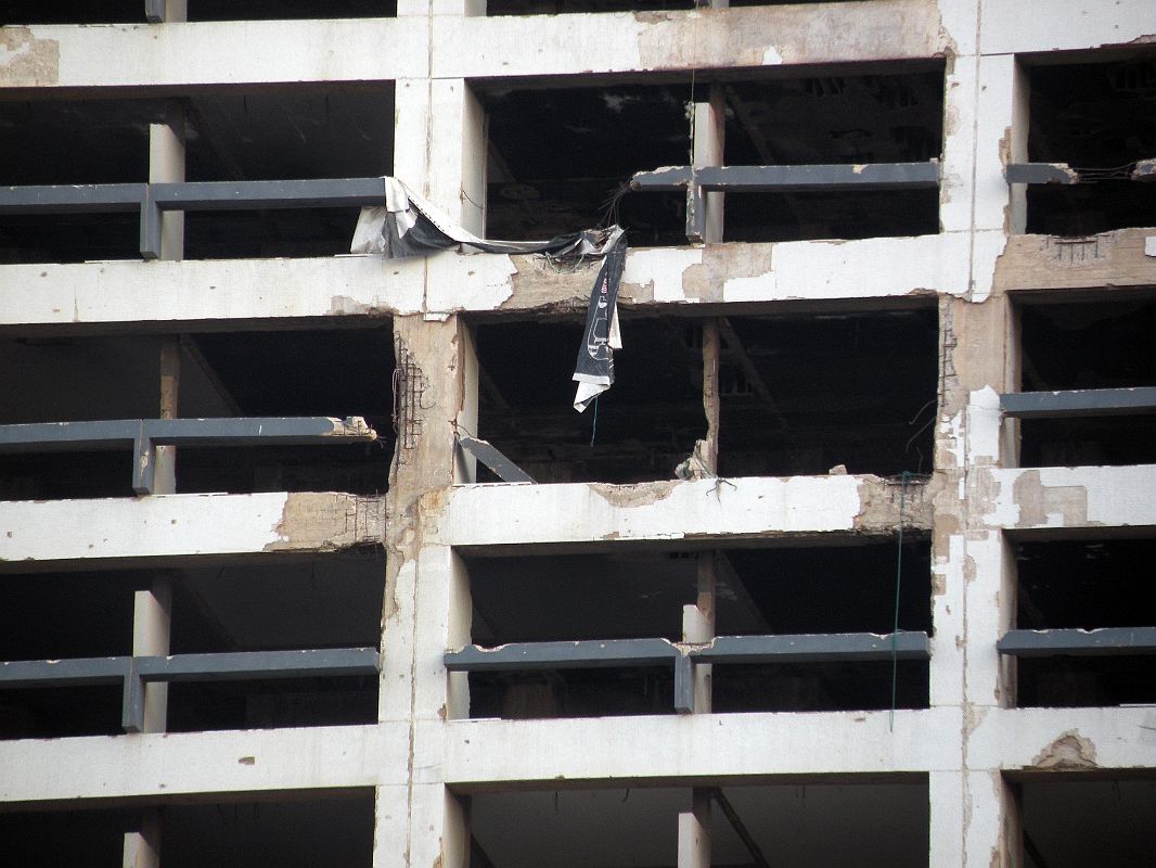 Beirut Corniche 03 War Torn Holiday Inn Close Up 